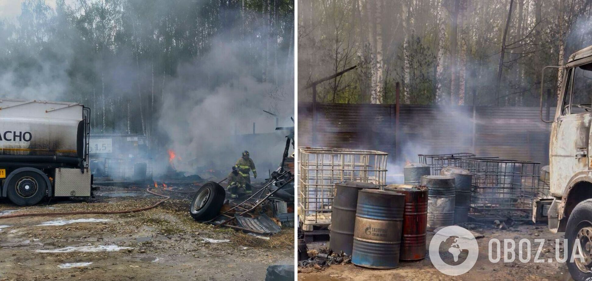В Нижегородской области РФ на стоянке загорелись бензовозы: появились подробности. Фото