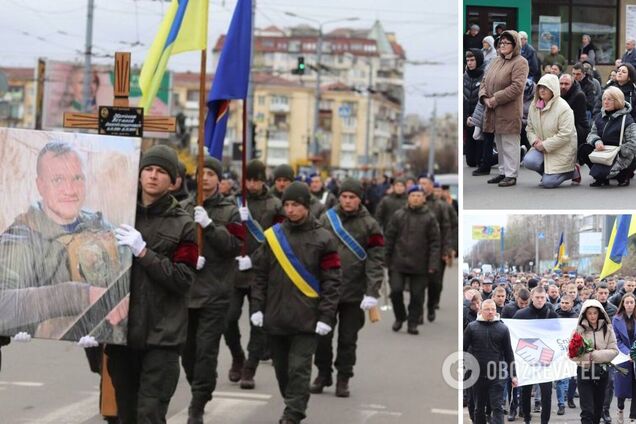 В Ивано-Франковске сотни людей пришли провести в последний путь Виталия Меринова, погибшего от смертельного ранения. Фото