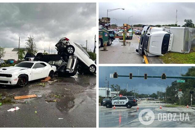 Мощный торнадо во Флориде перекидывал автомобили как игрушечные. Видео