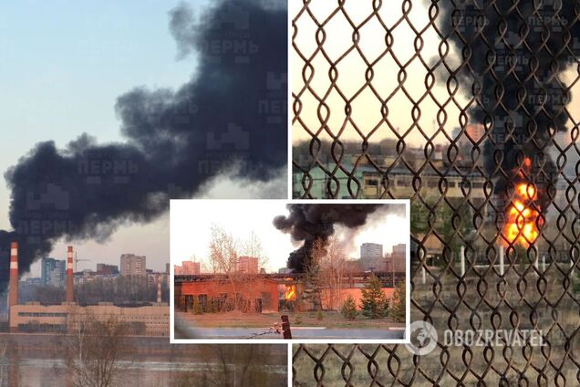 В российской Перми горел подсанкционный завод, который производит артиллерию. Фото зрелищной 'бавовны'