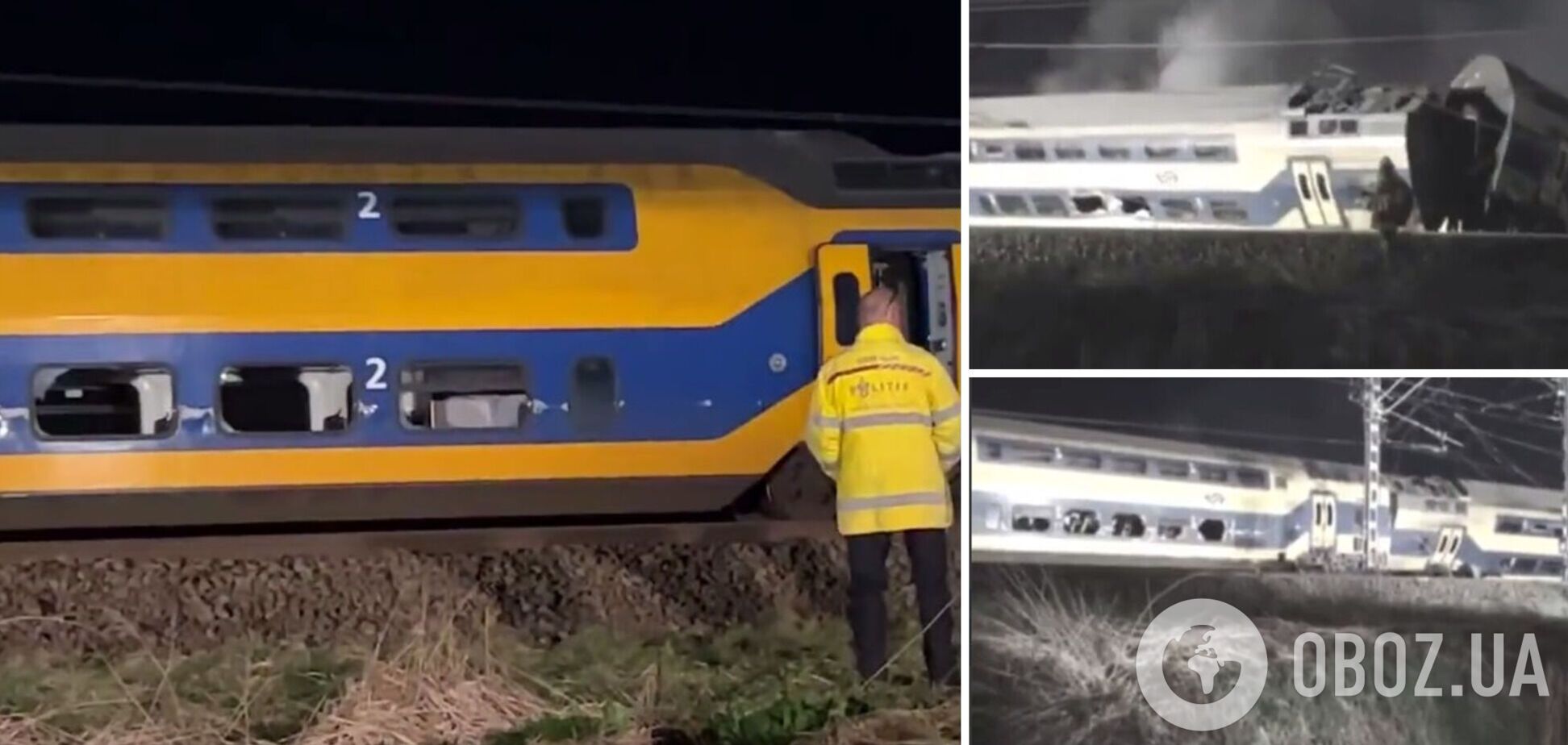 В Нидерландах пассажирский поезд врезался в кран: один человек погиб, десятки пострадали. Видео