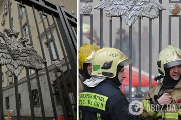 В Москве горело здание минобороны: причиной пожара назвали чайник. Видео