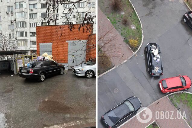 Машину водителя постоянно забрасывают мусором