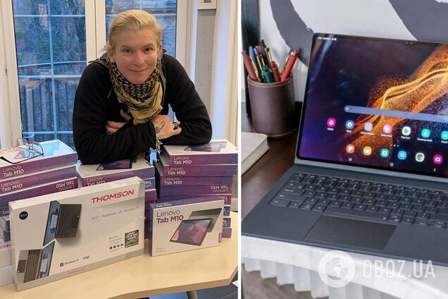 Благодійники передали фонду 'Мрія' для дітей українських захисників десятки планшетів та ноутбуків