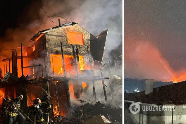 Пожар в Обуховском районе - в селе Гвоздов после взрыва загорелся жилой дом  - фото | OBOZ.UA