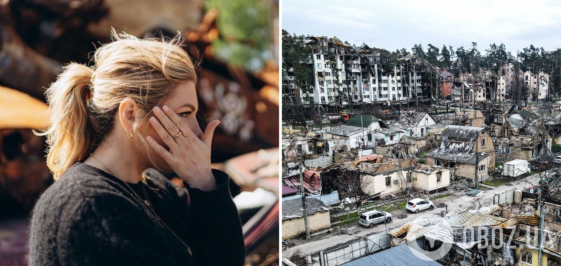 'У мене мурашки по шкірі': Кетрін Винник розплакалася, побачивши наслідки російського терору в Ірпені