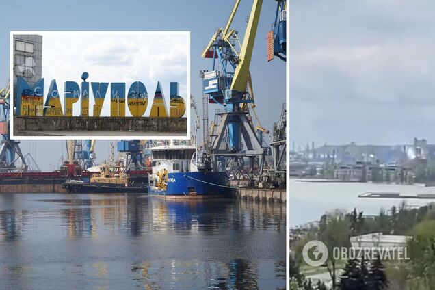 Українське зерно не поїде в Росію: в Маріупольському порту горить термінал. Відео