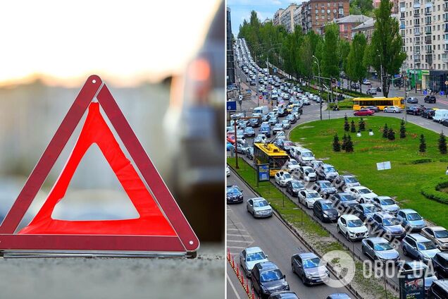 Затор на бульваре Леси Украинки из-за ДТП