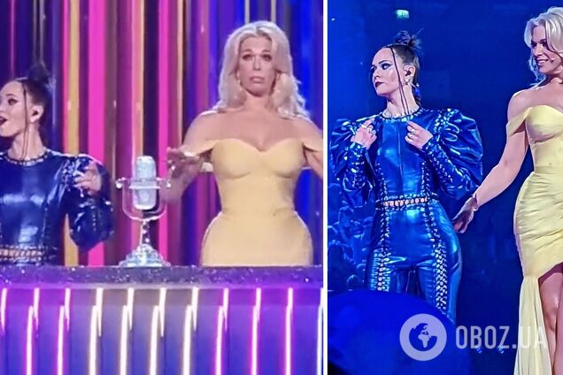 В сине-желтых образах: появились фото Саниной в латексном комбинезоне с репетиции второго полуфинала Евровидения-2023