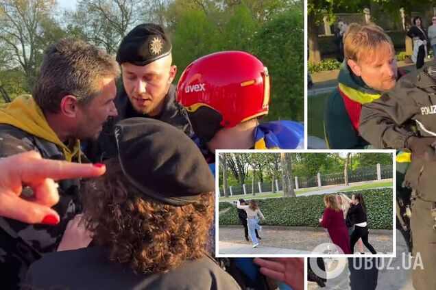 'Я полиции не боюсь': 9 мая в Берлине россияне нападали на людей с украинскими флагами. Видео