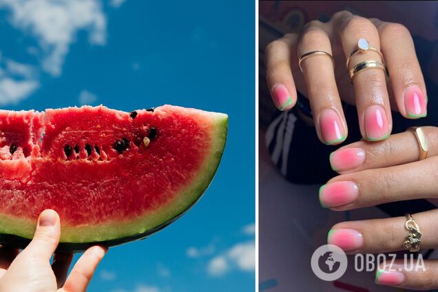 'Арбузный' маникюр ворвался в моду: лучшие идеи необычного дизайна. Фото