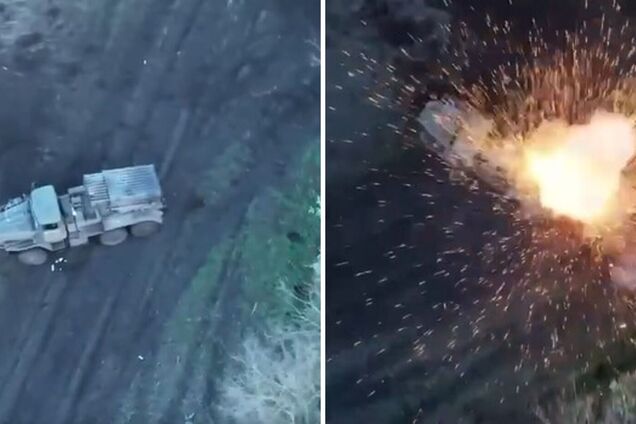 'Утонченно и элегантно': в ВСУ показали эффектные кадры уничтожения вражеского 'Града'. Видео