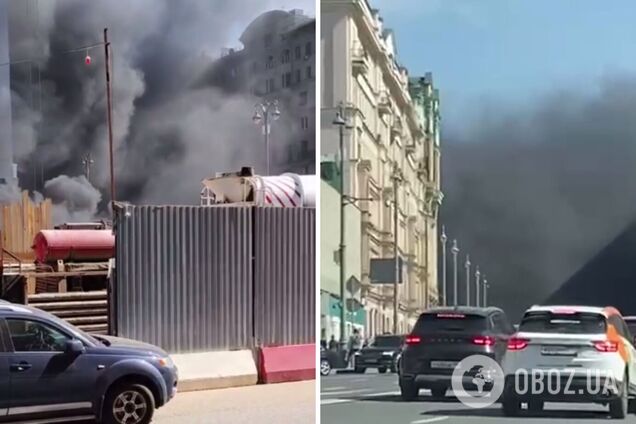 В центре Москвы вспыхнула гостиница: стоит черный столб дыма. Видео
