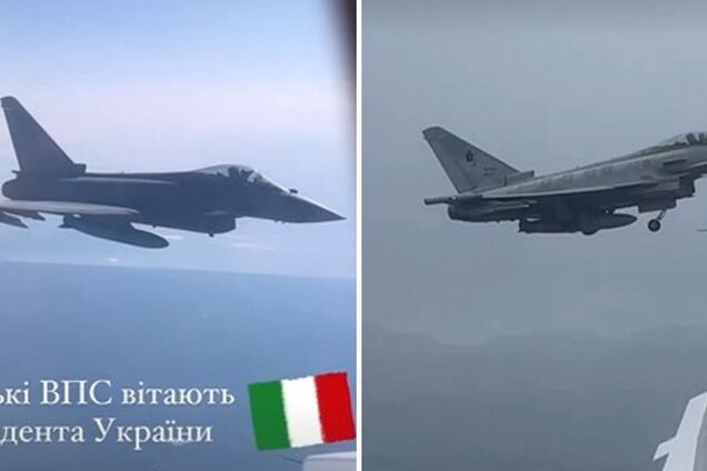 Зеленський прилетів у Рим у супроводі винищувачів ВПС Італії. Відео