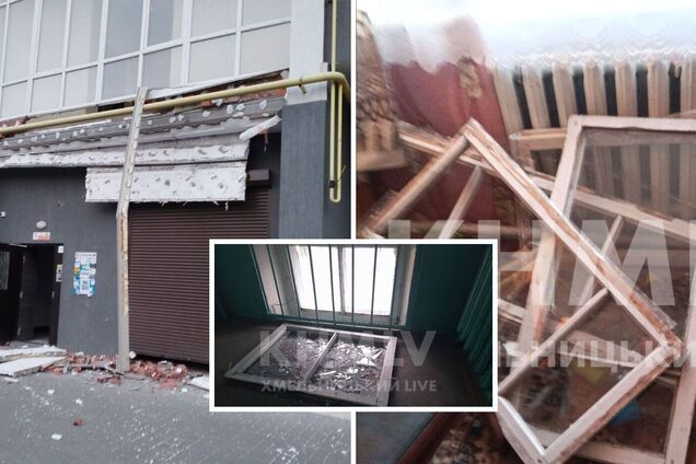 В Хмельницком взрывная волна повредила жилые дома, школы и больницы. Фото