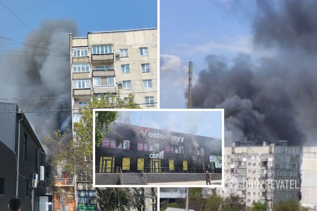 В окупованому Маріуполі спалахнула пожежа в торговому центрі: піднявся стовп диму. Фото і відео