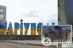 Біля окупованого Маріуполя сталася потужна 'бавовна': були прильоти в районі аеропорту. Фото й відео