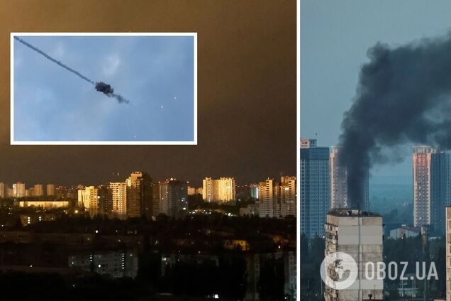 В Киеве ночью прогремели взрывы, сработала ПВО: обломки повредили дома и авто, возник пожар