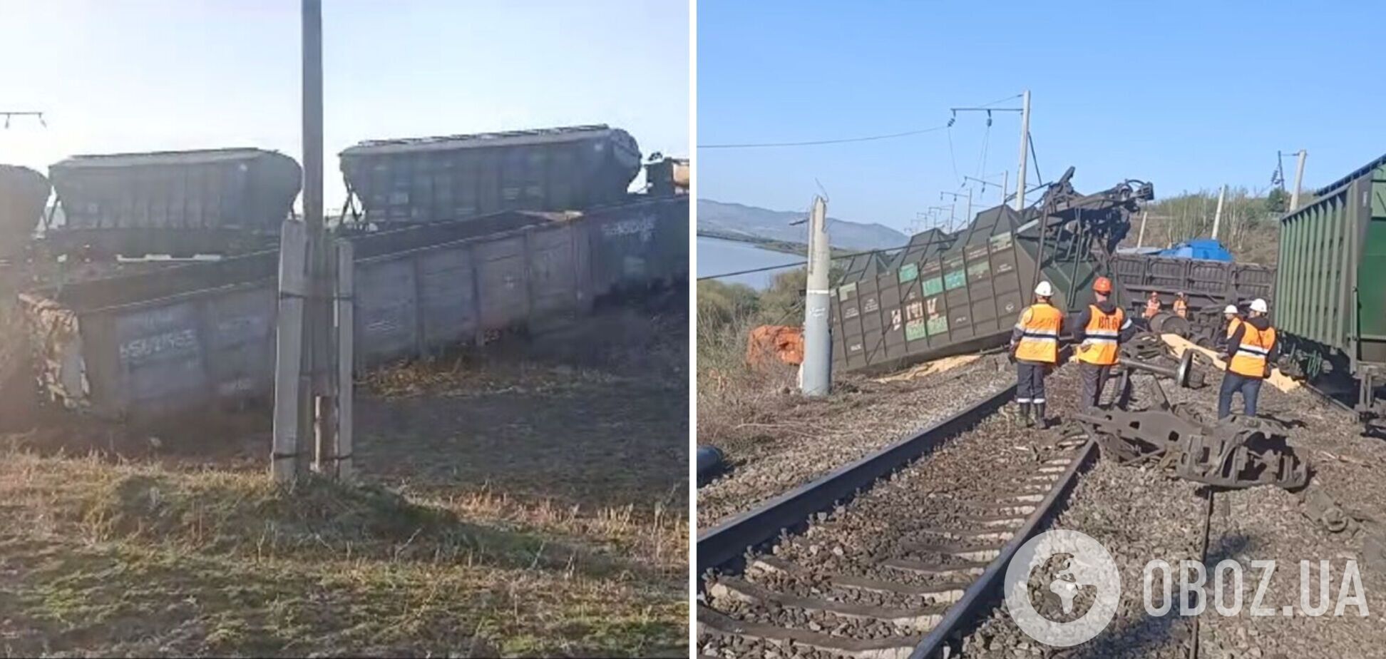 У Росії 13 грузових вагонів зійшли із рейок: рух призупинено. Відео