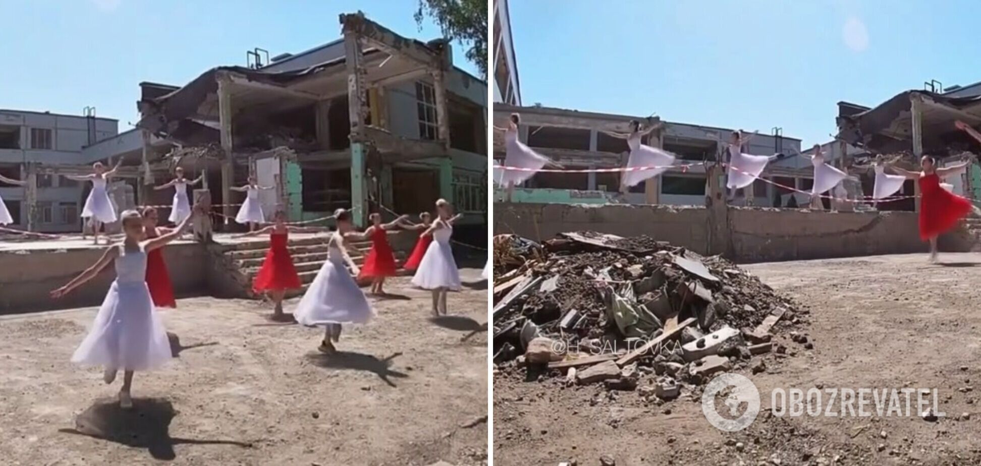 У Харкові станцювали вальс на руїнах розбомбленої РФ школи: щемливе відео