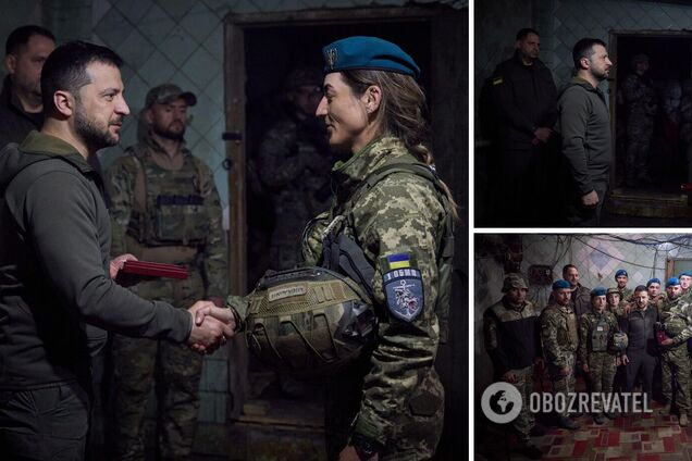 Зеленский посетил передовую и вручил награды украинским защитникам в День морской пехоты. Фото и видео