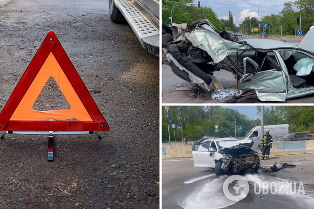 В Киеве столкнулись две легковушки