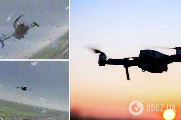 Спецназовцы дроном 'Пегас' приземлили 'Мавик', которым оккупанты корректировали обстрелы Бахмута: эффектное видео