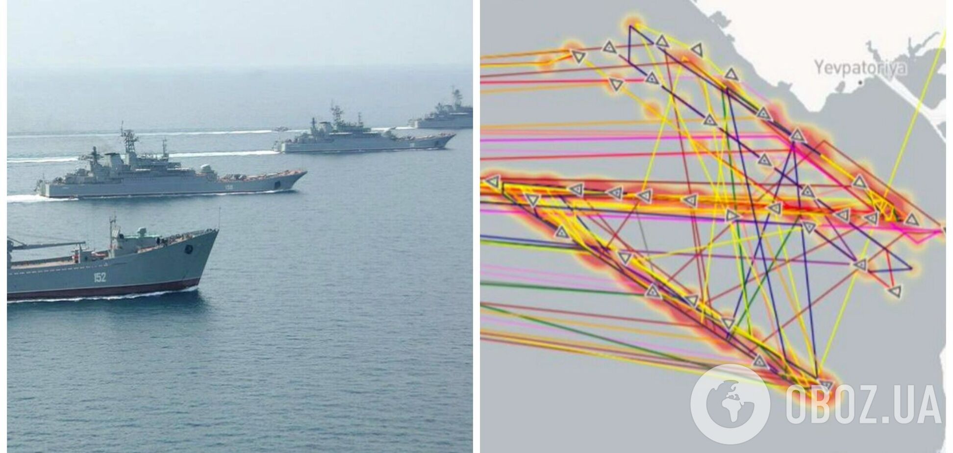 Росія 'намалювала' символ війни проти України у Чорному морі, вдавшись до небезпечної 'тактики' –  розвідка Британії 