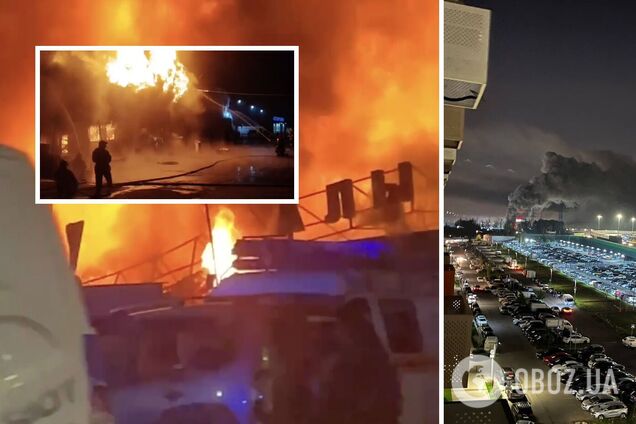 У Підмосковʼї спалахнула сильна пожежа на будівельному ринку: чутно звуки вибухів. Фото і відео