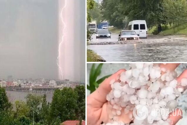 В Днепре и Харькове мощный ливень превратил улицы в реки, выпал град. Фото и видео