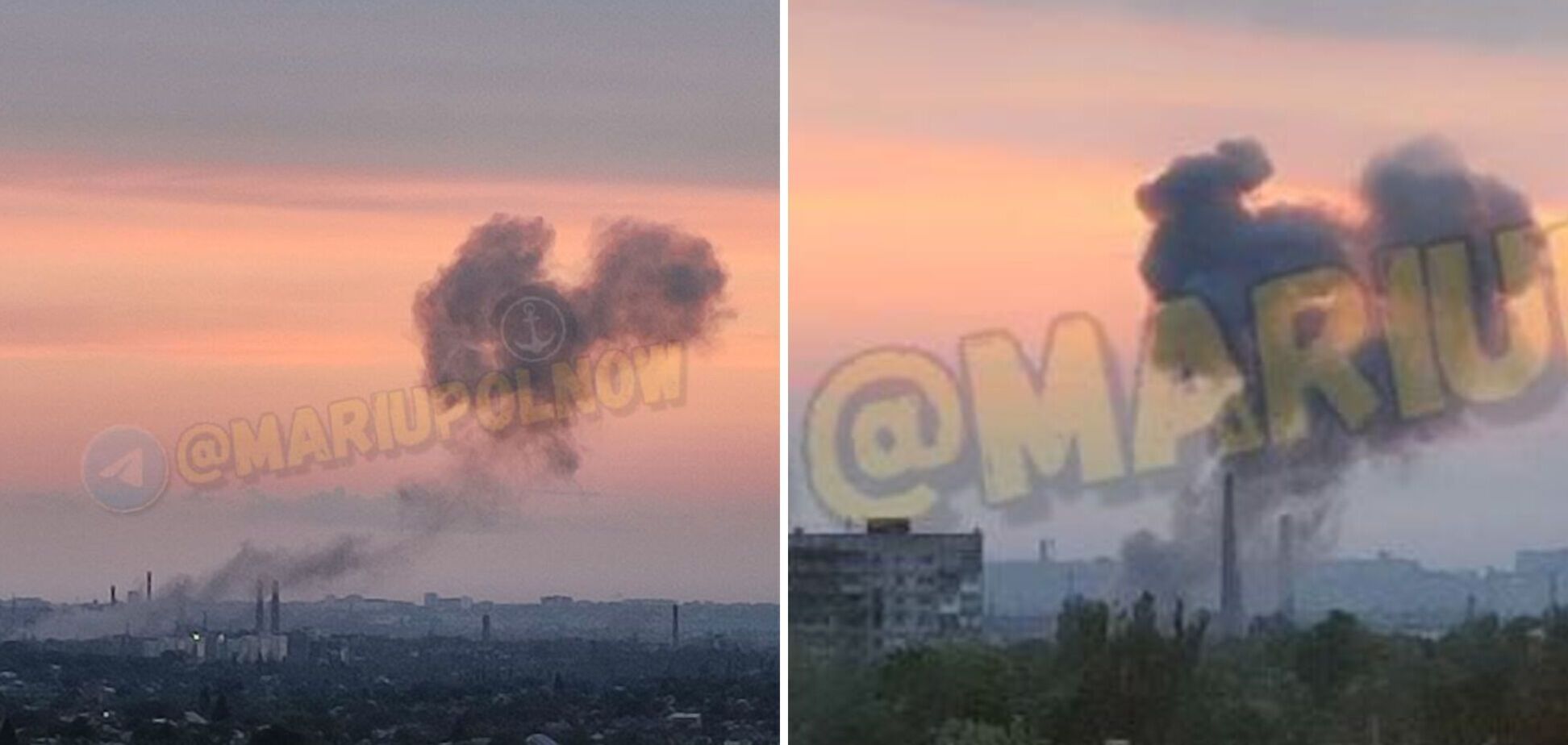В оккупированном Мариуполе прогремели взрывы: над 'Азовсталью' поднялся дым. Фото и видео
