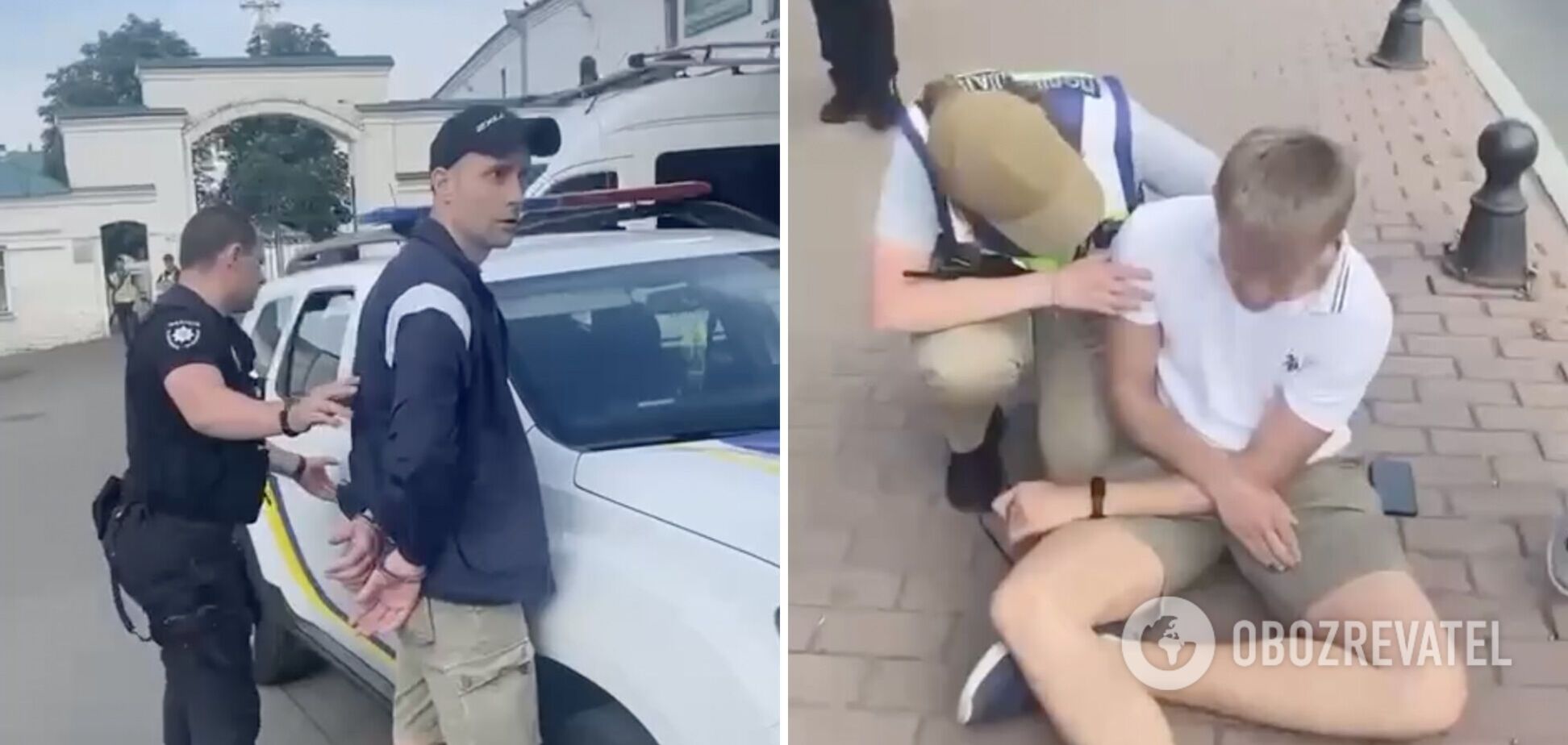 'Титушки' УПЦ МП избили украинского активиста возле Лавры, вмешалась полиция. Видео