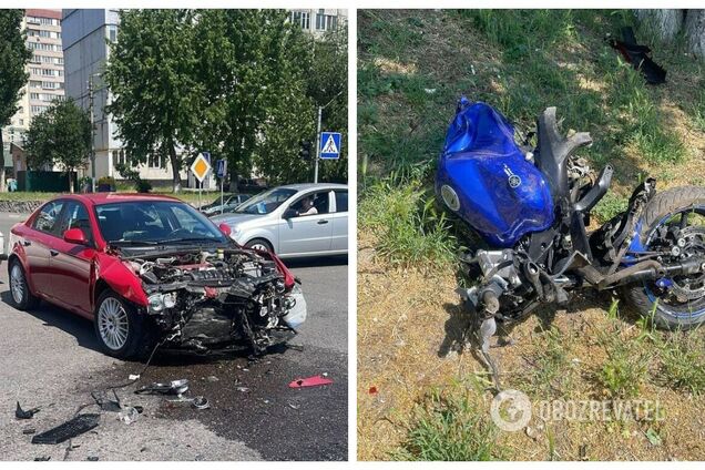 В Киевской области мотоциклист влетел в людей на пешеходном переходе: пятеро пострадавших. Фото и видео