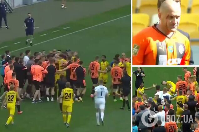 Ракицкому разбили лицо в массовой драке на матче 'Шахтера' в УПЛ