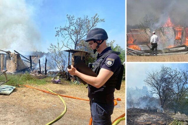 На Київщині внаслідок атаки окупантів пошкоджено будинок: спалахнула пожежа. Фото