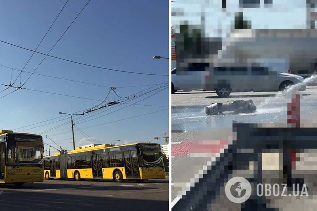 Рух кількох тролейбусних маршрутів столиці затримується