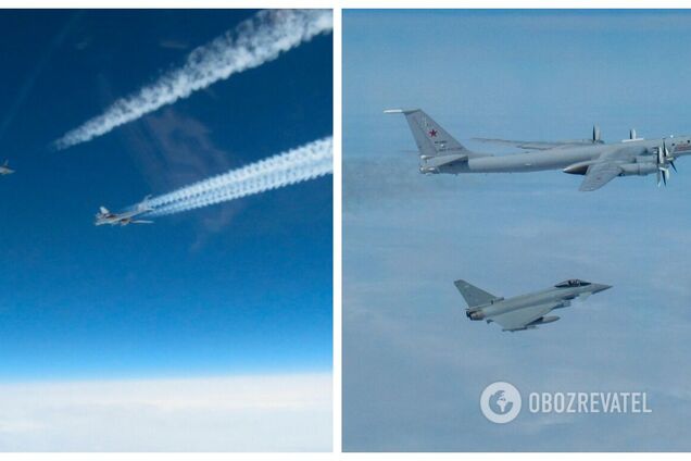 Истребители Британии и Норвегии перехватили российский самолет-разведчик Ту-142 над Норвежским морем. Фото
