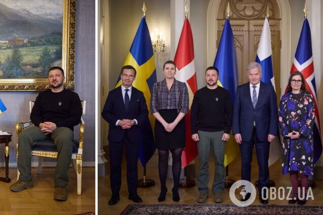 Обсудили вызовы, связанные с войной: Зеленский в Хельсинки провел переговоры с премьерами Швеции, Дании, Исландии и Финляндии. Видео