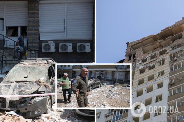 Кличко показал последствия падения обломков дрона