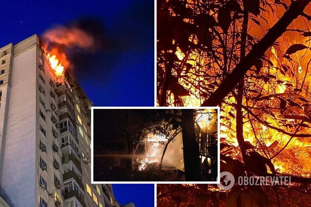 Россия снова атаковала Киев дронами, вспыхнули пожары в домах: есть жертва и пострадавшие. Фото и видео