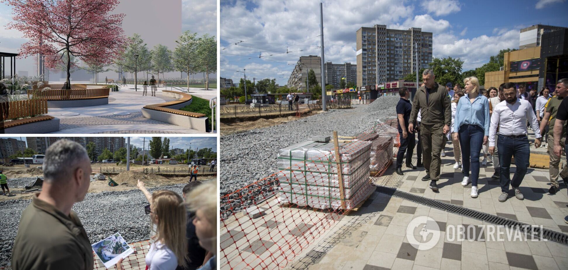 Кличко перевірив, як облаштовують новий сквер біля станції 'Героїв Дніпра'. Фото