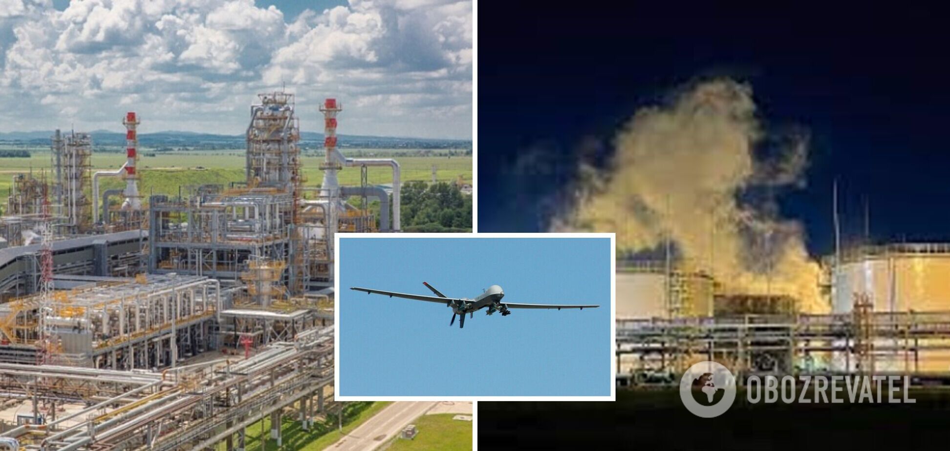 У Краснодарському краї 'бавовна' на нафтопереробному заводі: момент прильоту дрона та вибуху потрапив на відео