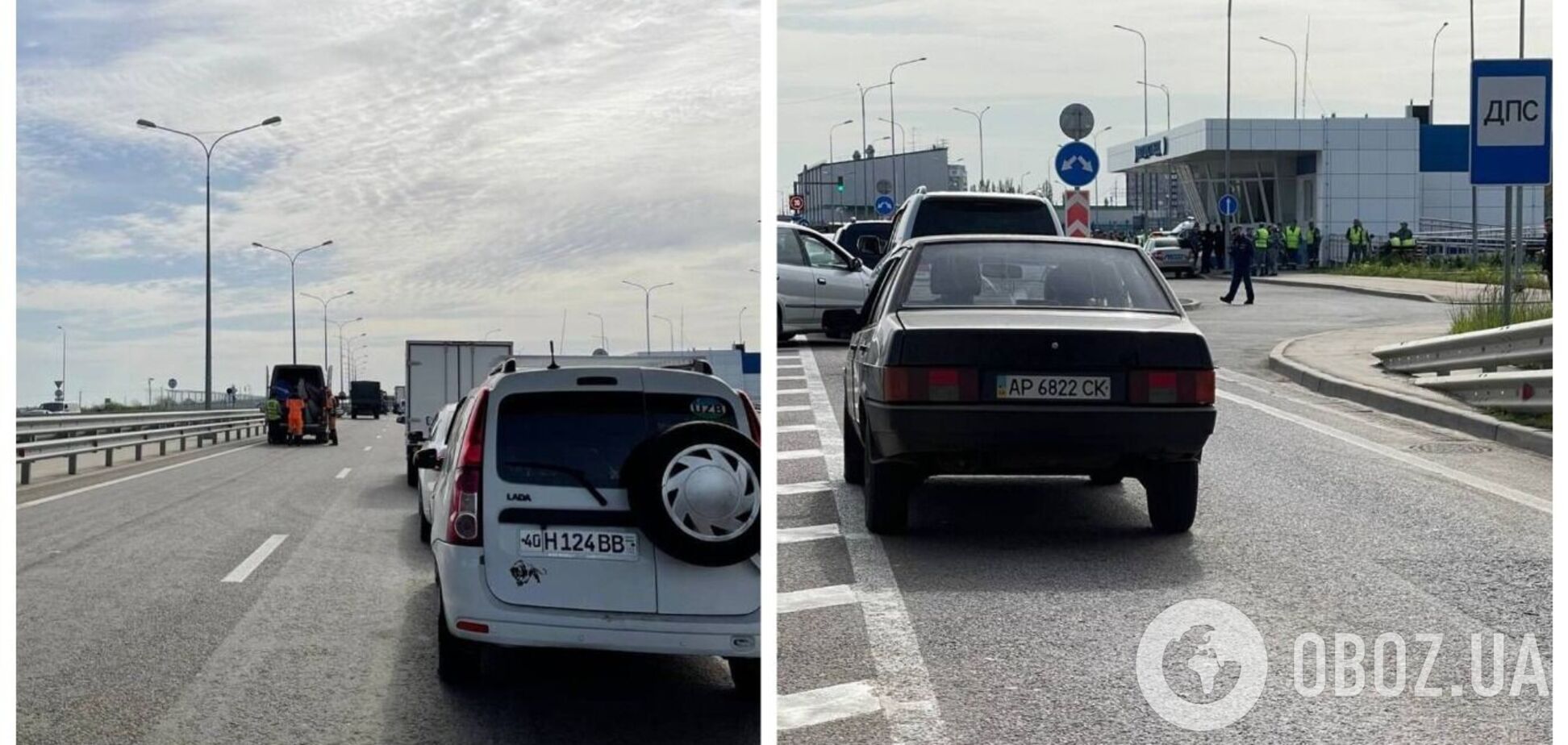 Авто разворачивали назад: оккупанты закрывали Крымский мост для движения, заявив об угрозе 'бавовны'. Фото и видео
