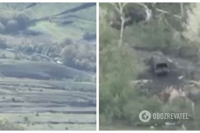 Дым был виден издалека: украинские десантники в Луганской области уничтожили грузовик с оккупантами и минометный расчет. Видео
