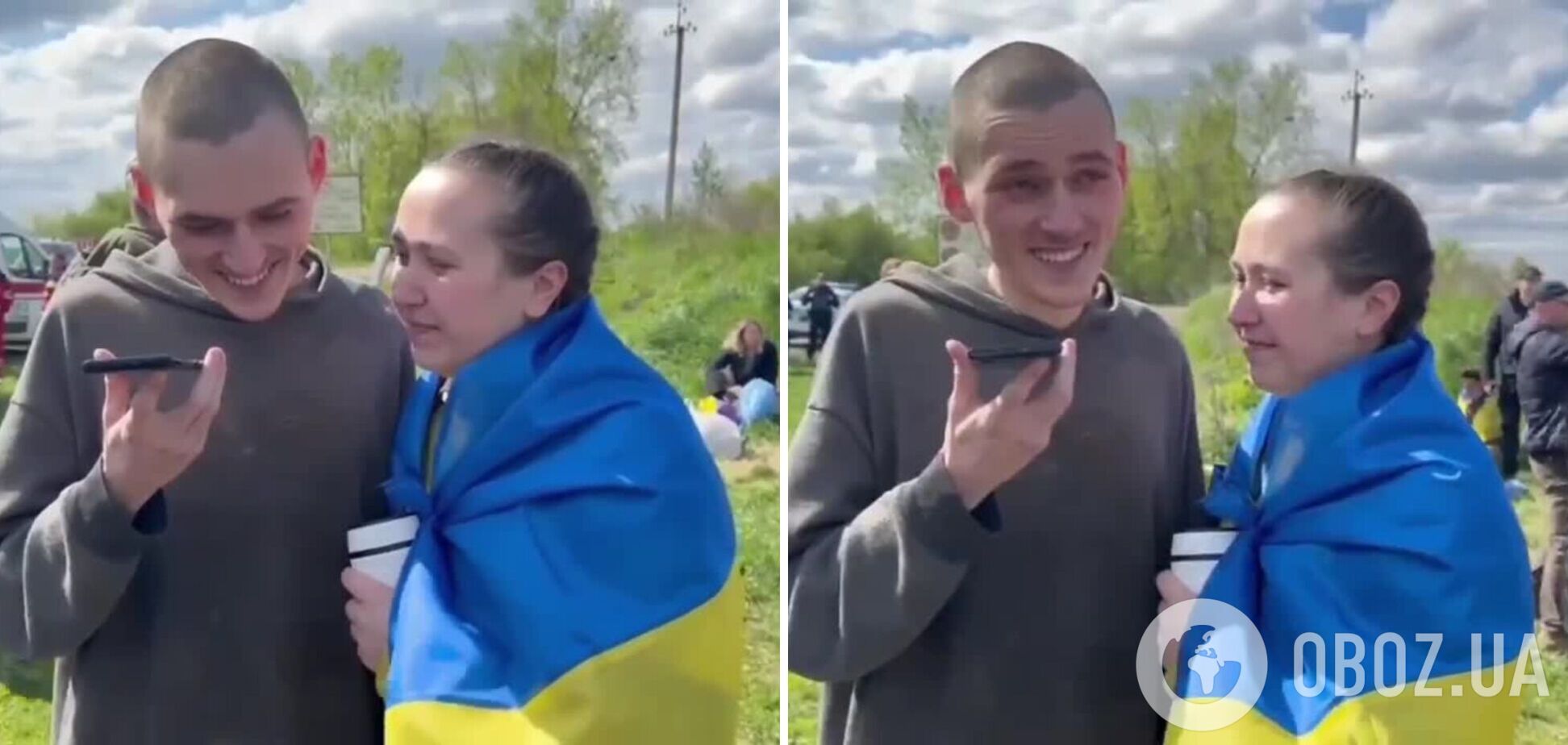 Поженились на 'Азовстали': трогательные кадры возвращения украинских супругов из плена. Видео