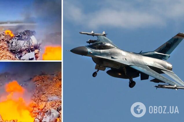 В Южной Корее во время тренировочного полета разбился истребитель F-16 армии США. Видео