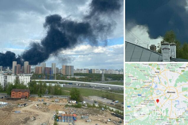 Москву накрила хмара чорного диму: спалахнула масштабна пожежа. Фото і відео