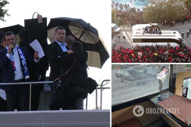 В Турции топ-кандидата от оппозиции и его сторонников забросали камнями на митинге: есть раненые. Видео