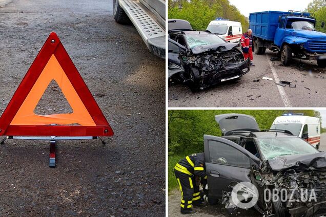 Столкнулись легковушка и грузовик