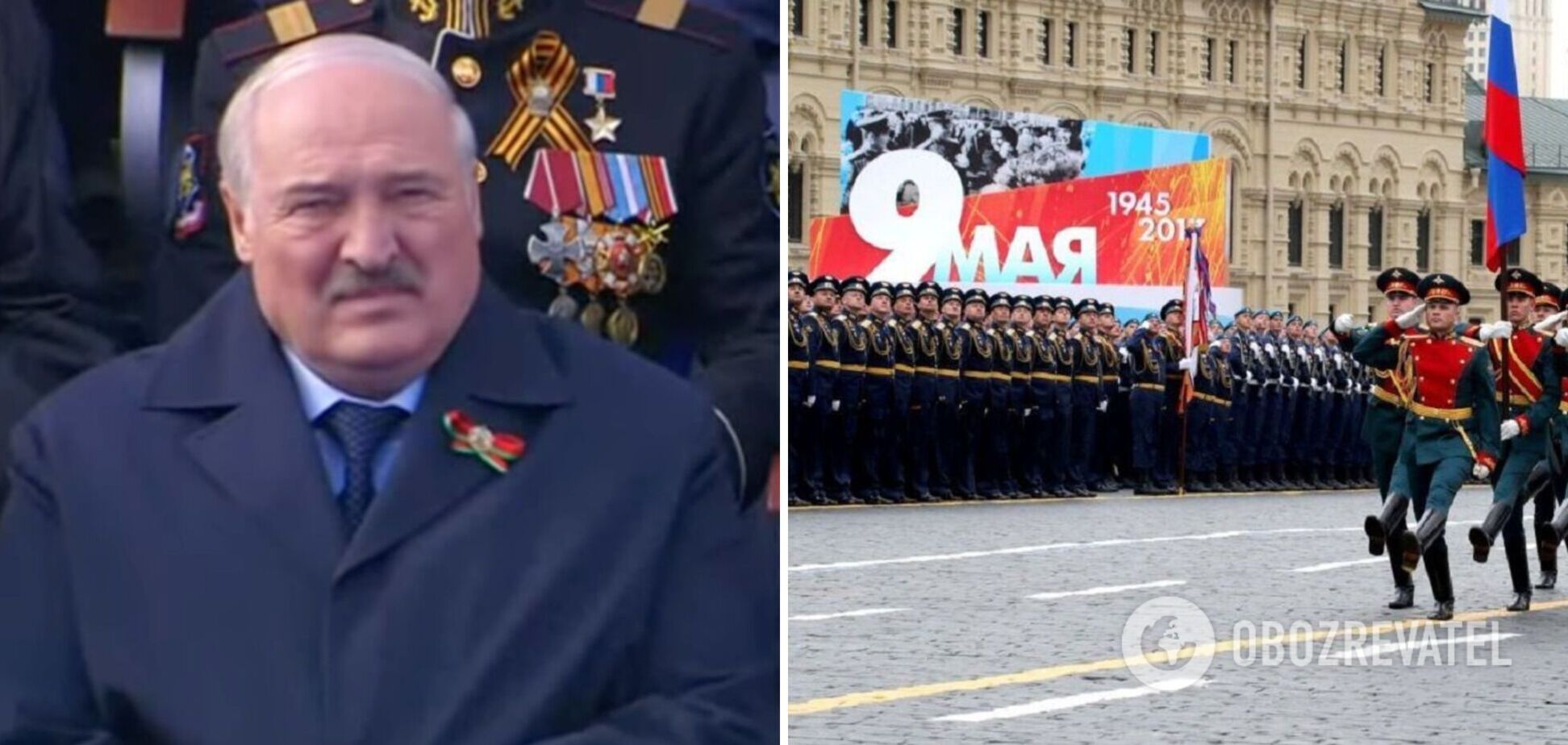 'Твоє обличчя, коли ти не двійник': мережу розсмішило фото сумного Лукашенка на параді у Путіна